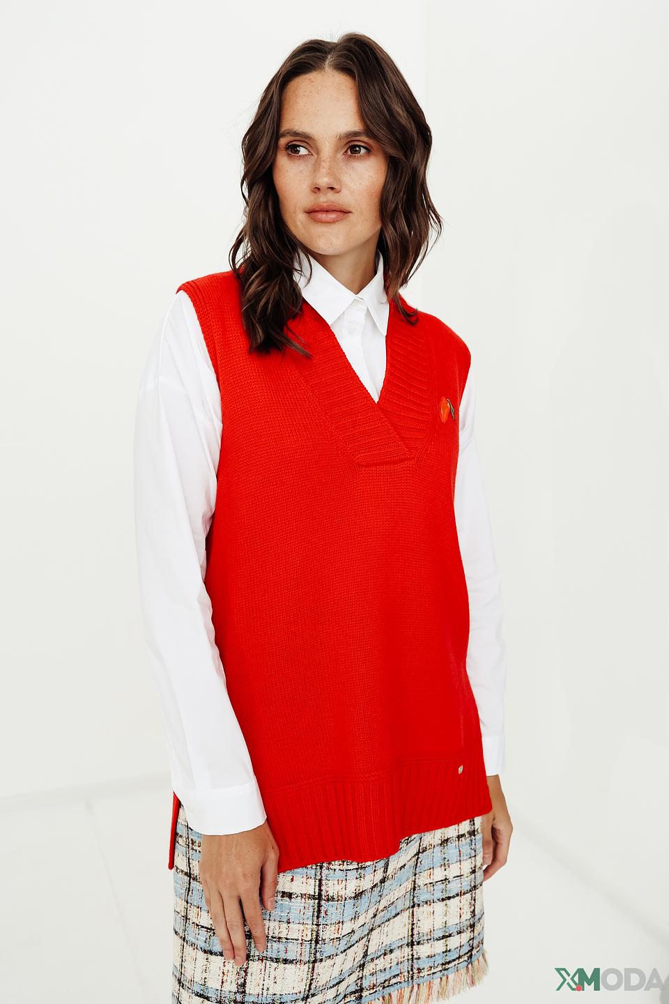 Жилет Marc Cain вязаный красный