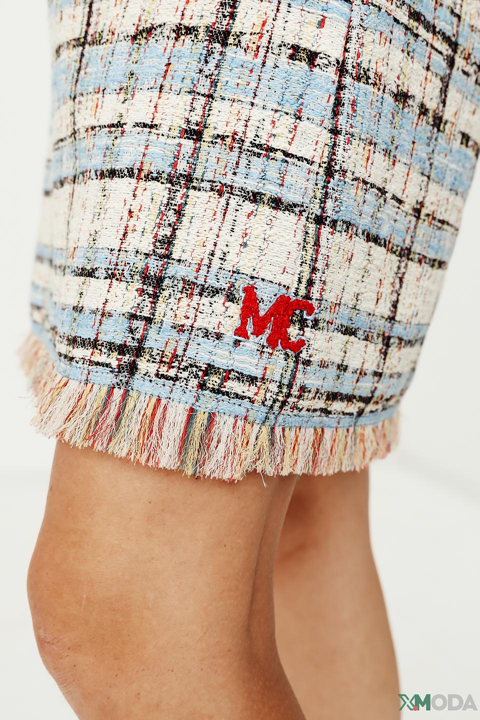 Юбка Marc Cain клетчатая с бахромой