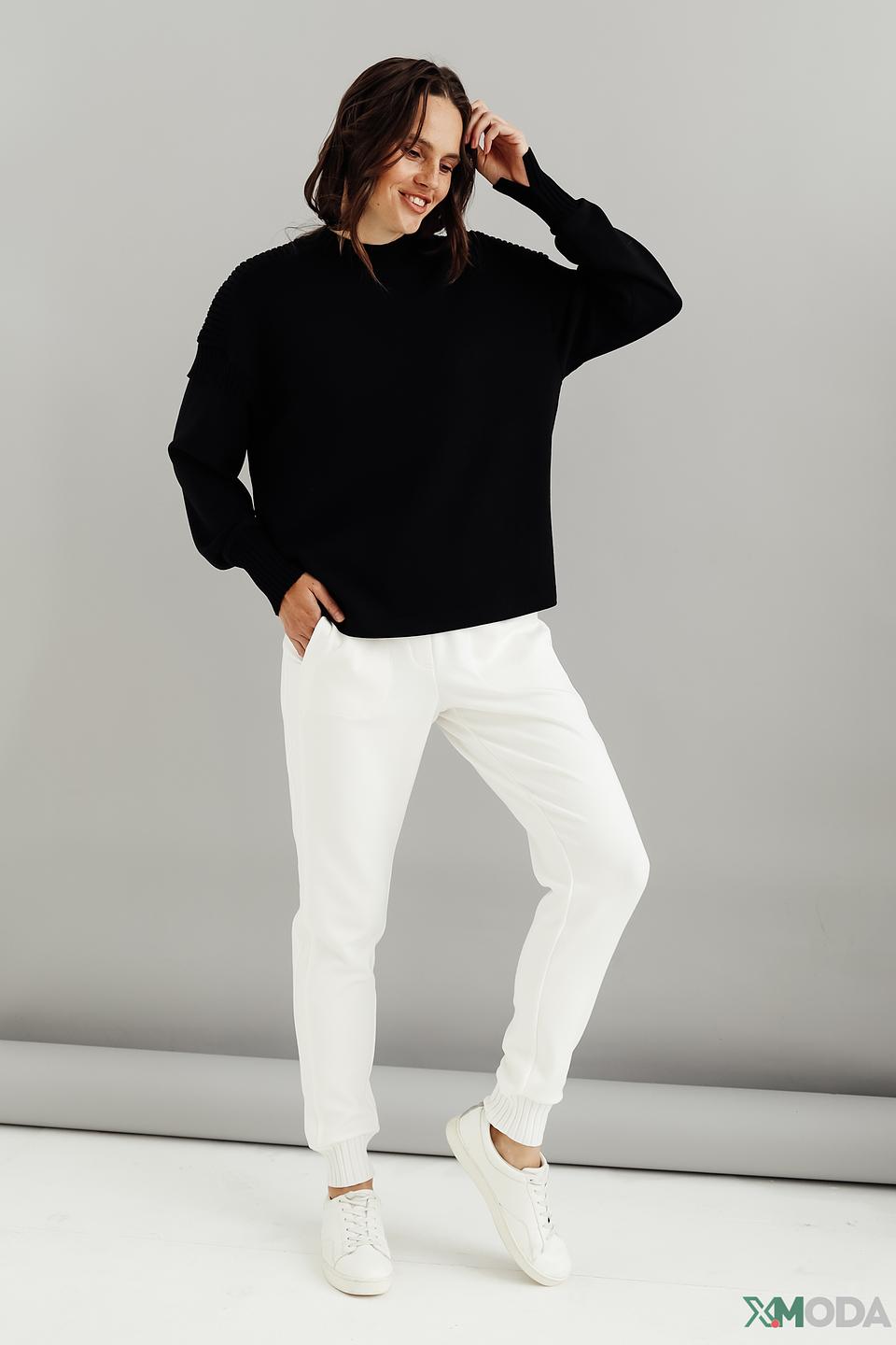 Пуловер Marc Cain чёрный с плечами