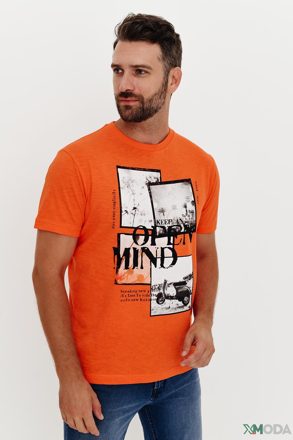 Футболка Lerros с принтом оранжевая