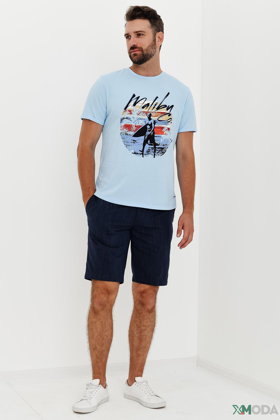 Шорты Bugatti синие с узором