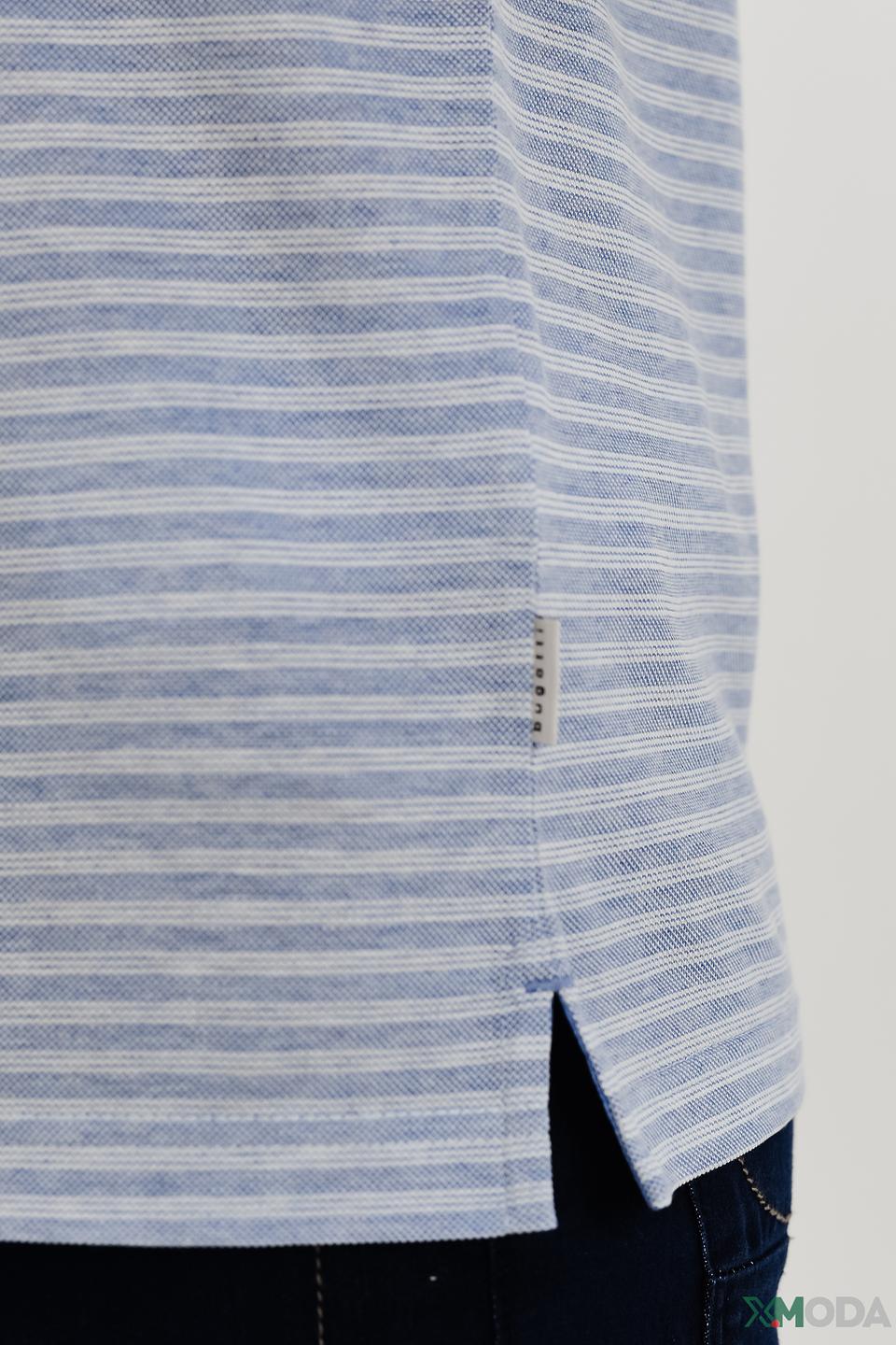 Поло Bugatti в полоску голубой