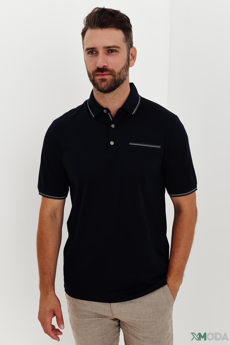 Поло Bugatti мужское тёмно-синее