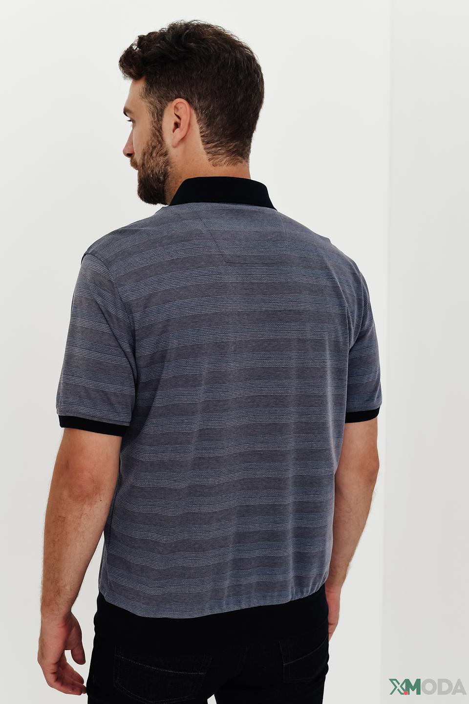 Поло Monte Carlo в полоску серое