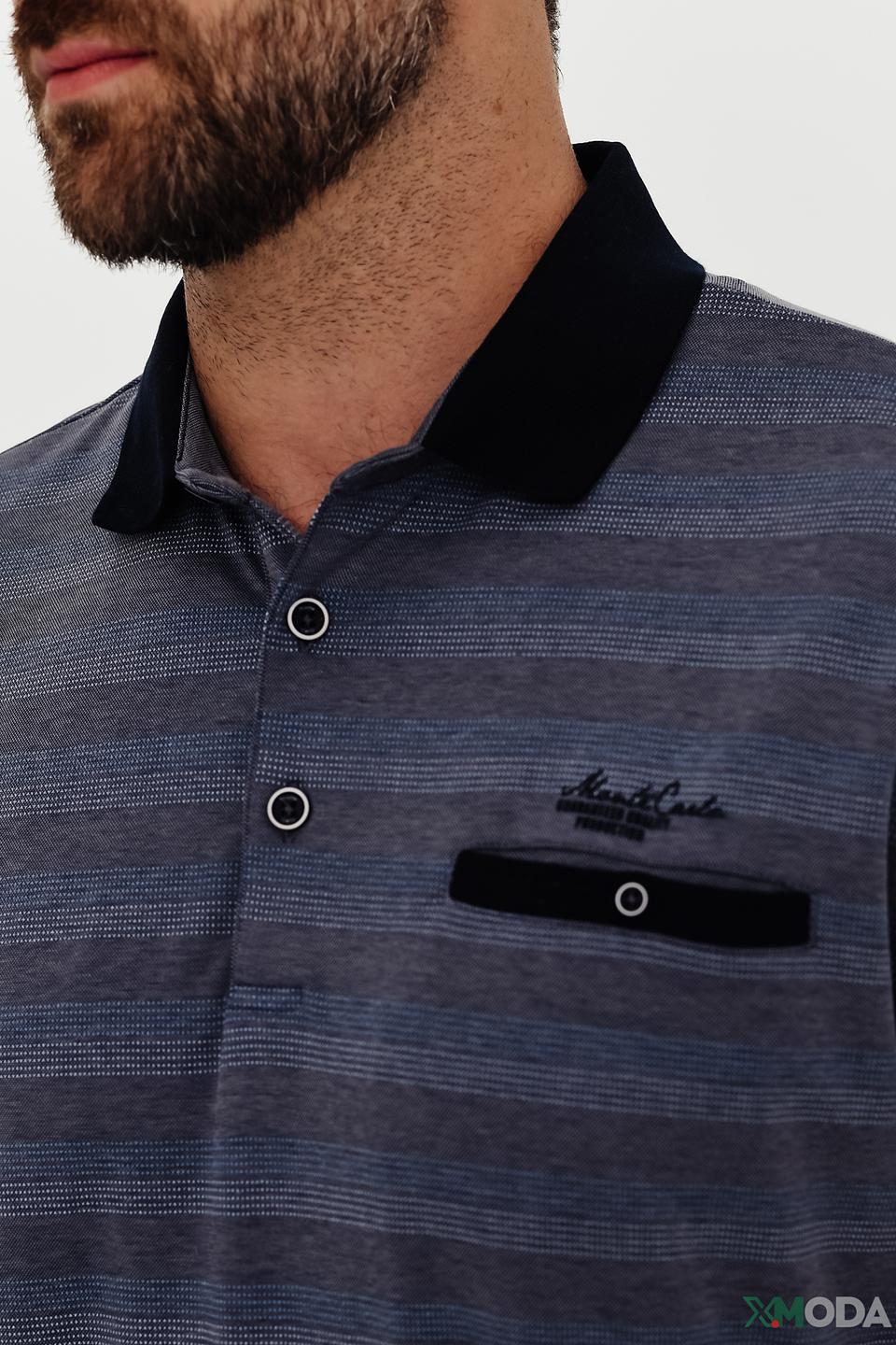 Поло Monte Carlo в полоску серое