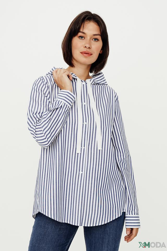 Рубашка Margittes в полоску с капюшоном