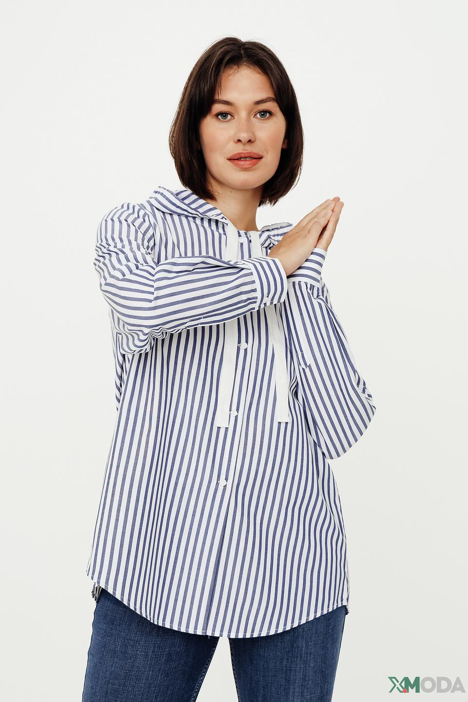 Рубашка Margittes в полоску с капюшоном