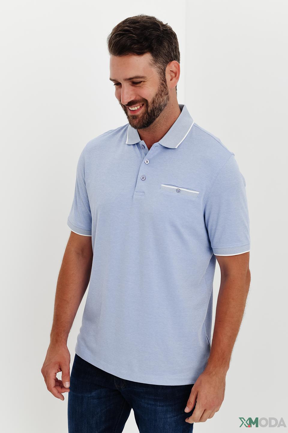 Поло Bugatti голубое