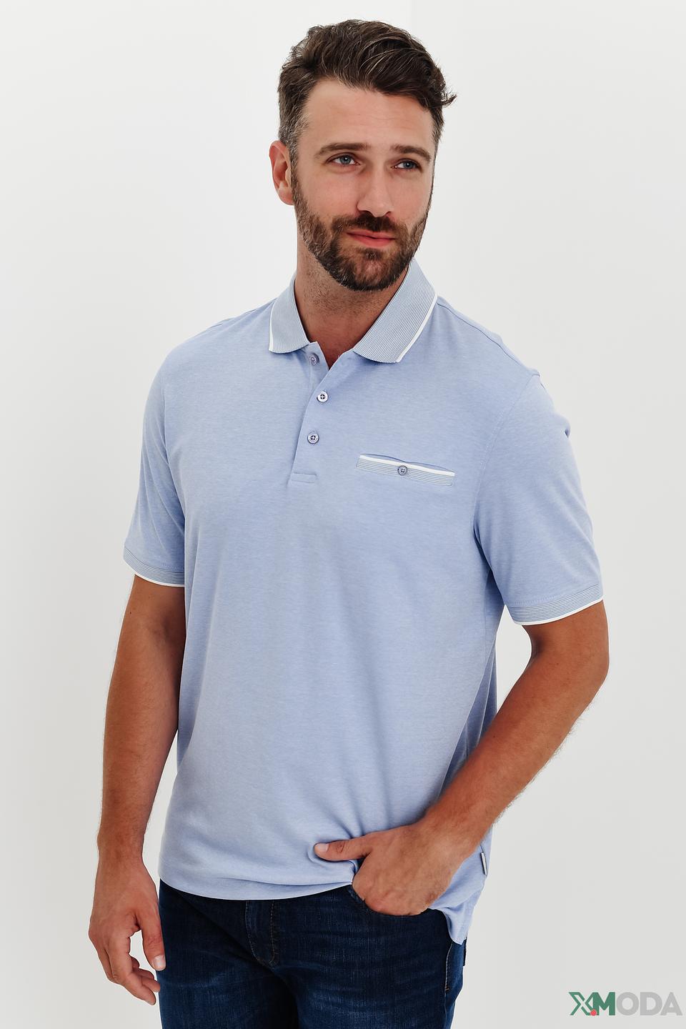 Поло Bugatti голубое