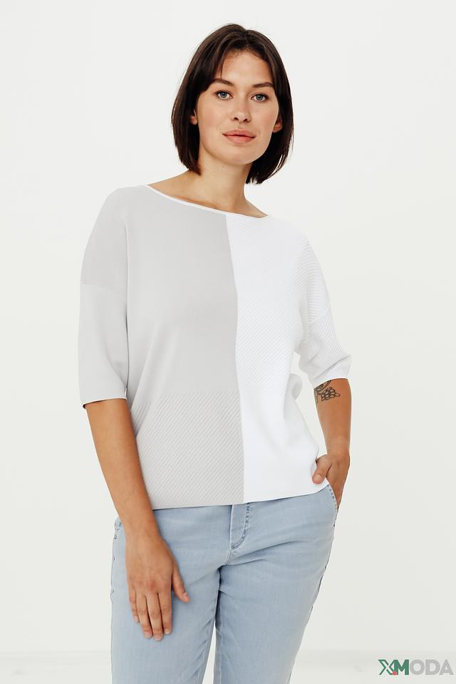 Пуловер Bianca с контрастными вставками