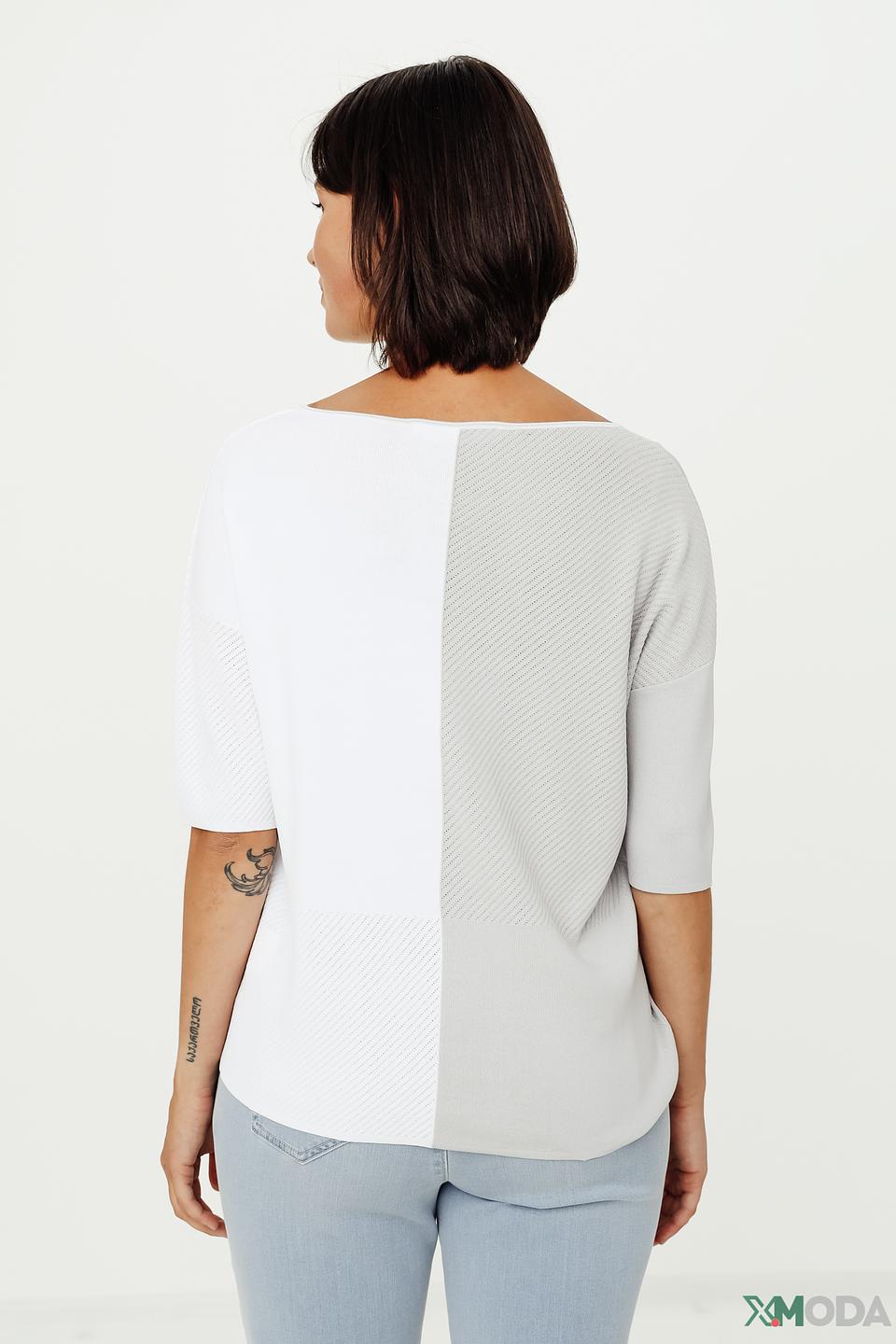 Пуловер Bianca с контрастными вставками