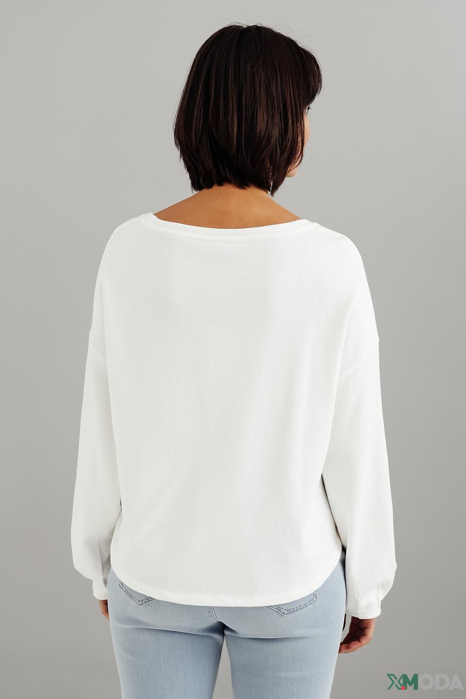 Пуловер Monari с кружевом белый