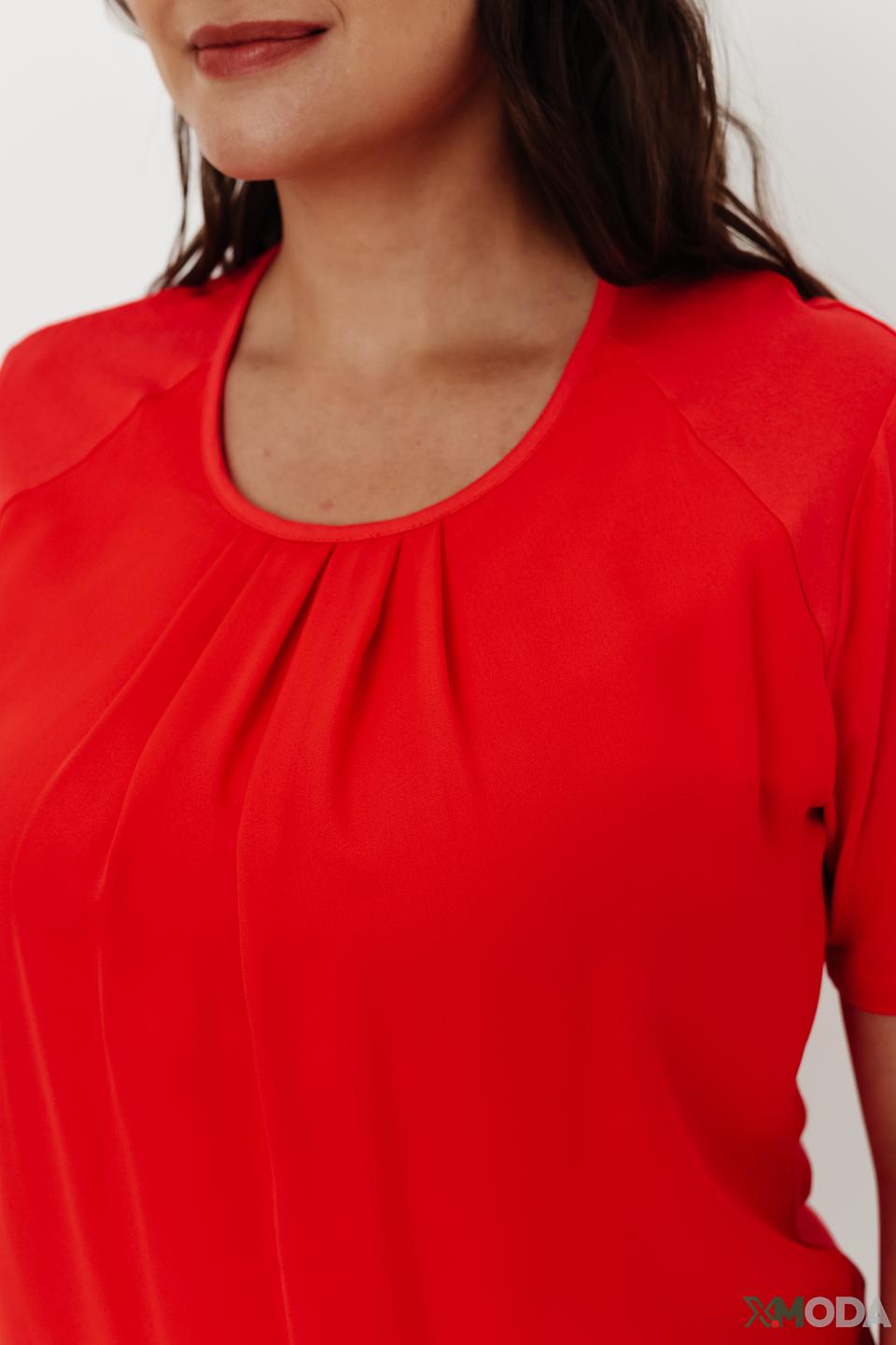 Блуза Frank Walder алая с драпировкой