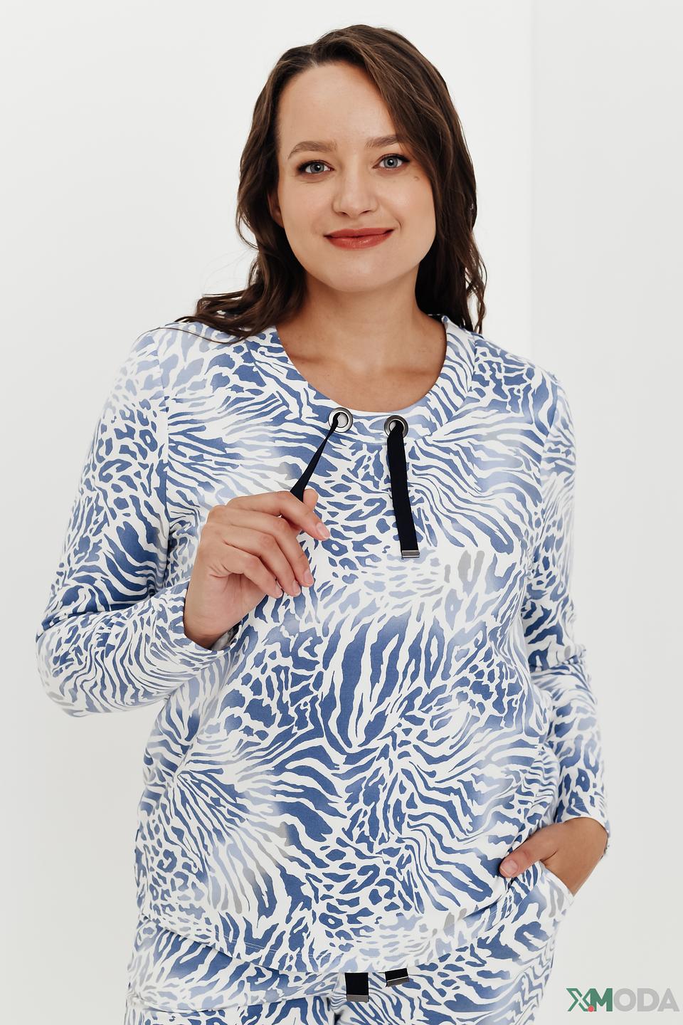 Пуловер Lebek с принтом зебра