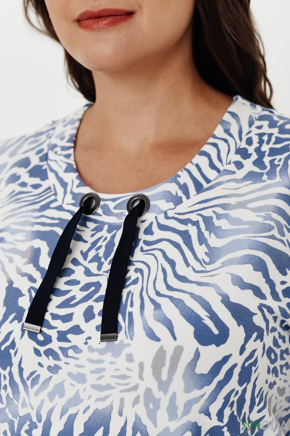 Пуловер Lebek с принтом зебра