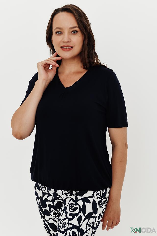 Футболка Lebek с V-образным вырезом чёрная