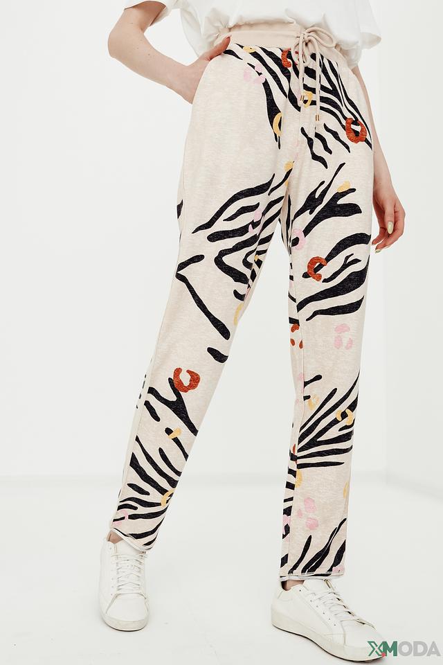 Брюки Oui с принтом зебра
