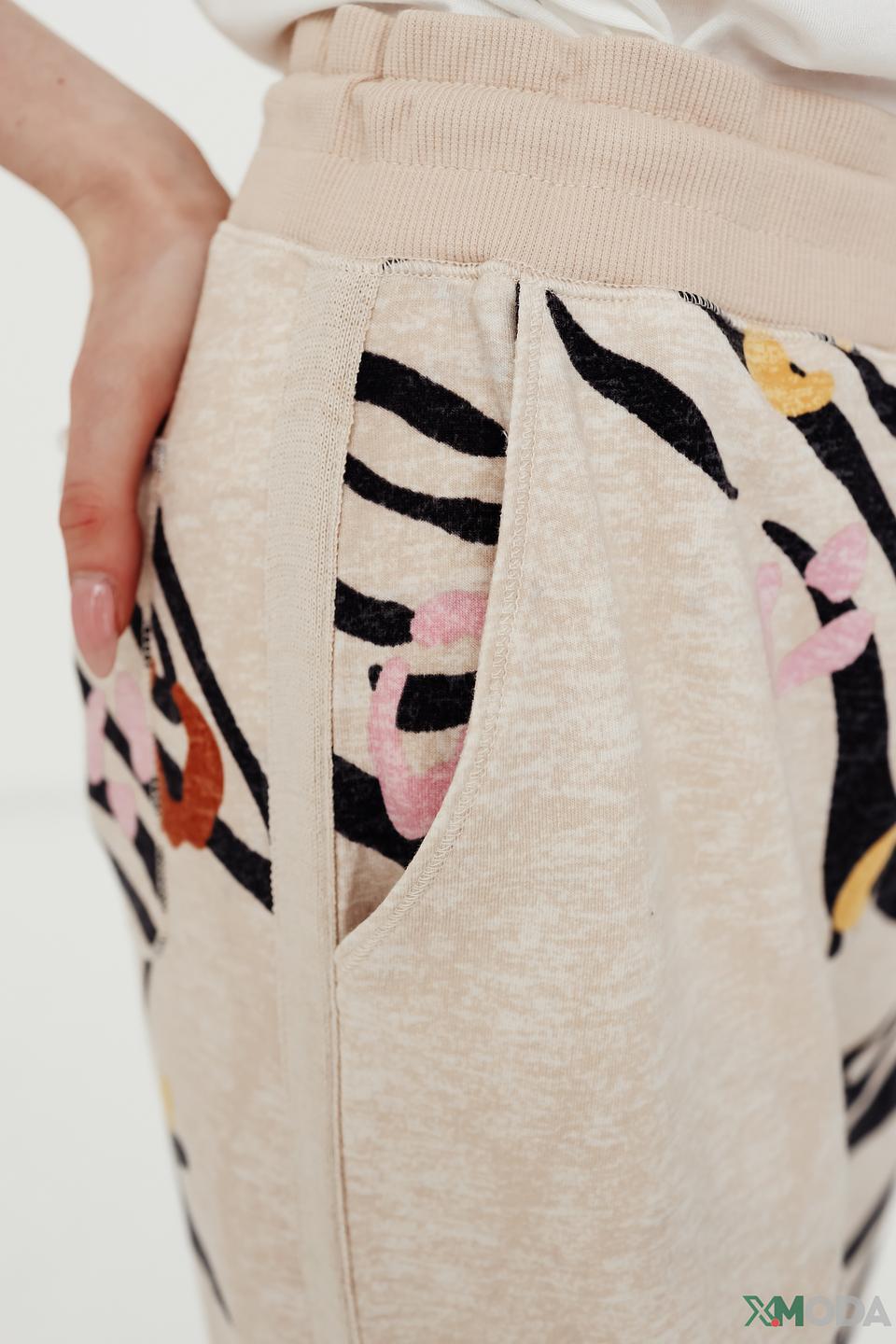 Брюки Oui с принтом зебра