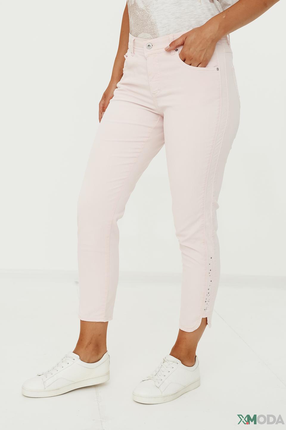 Джинсы Angels с вышивкой светло-розовые