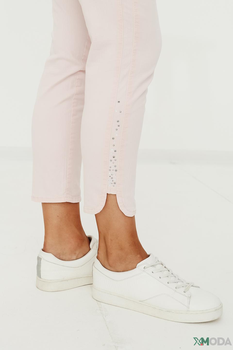 Джинсы Angels с вышивкой светло-розовые