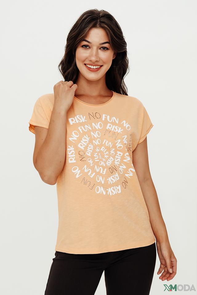 Футболка Bianca с принтом персиковый