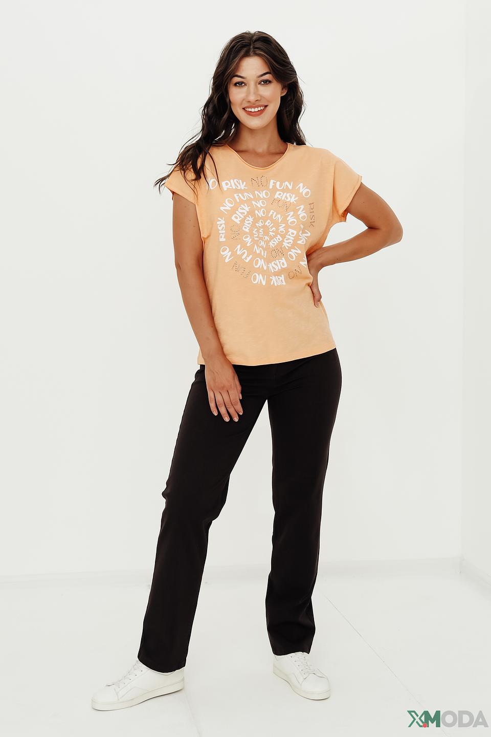 Футболка Bianca с принтом персиковый