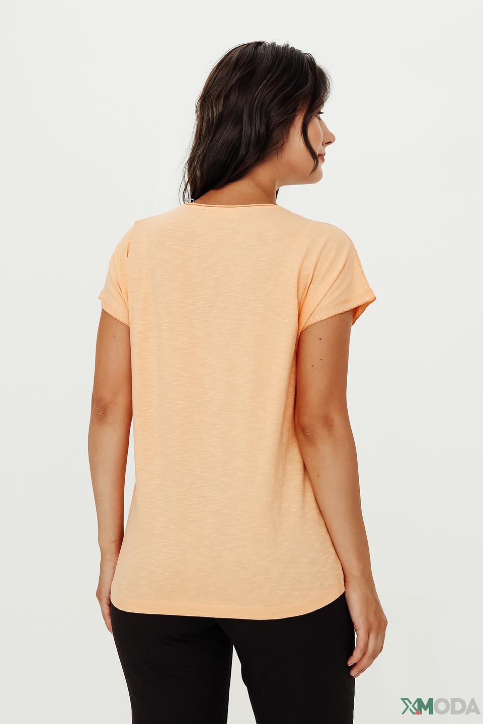 Футболка Bianca с принтом персиковый