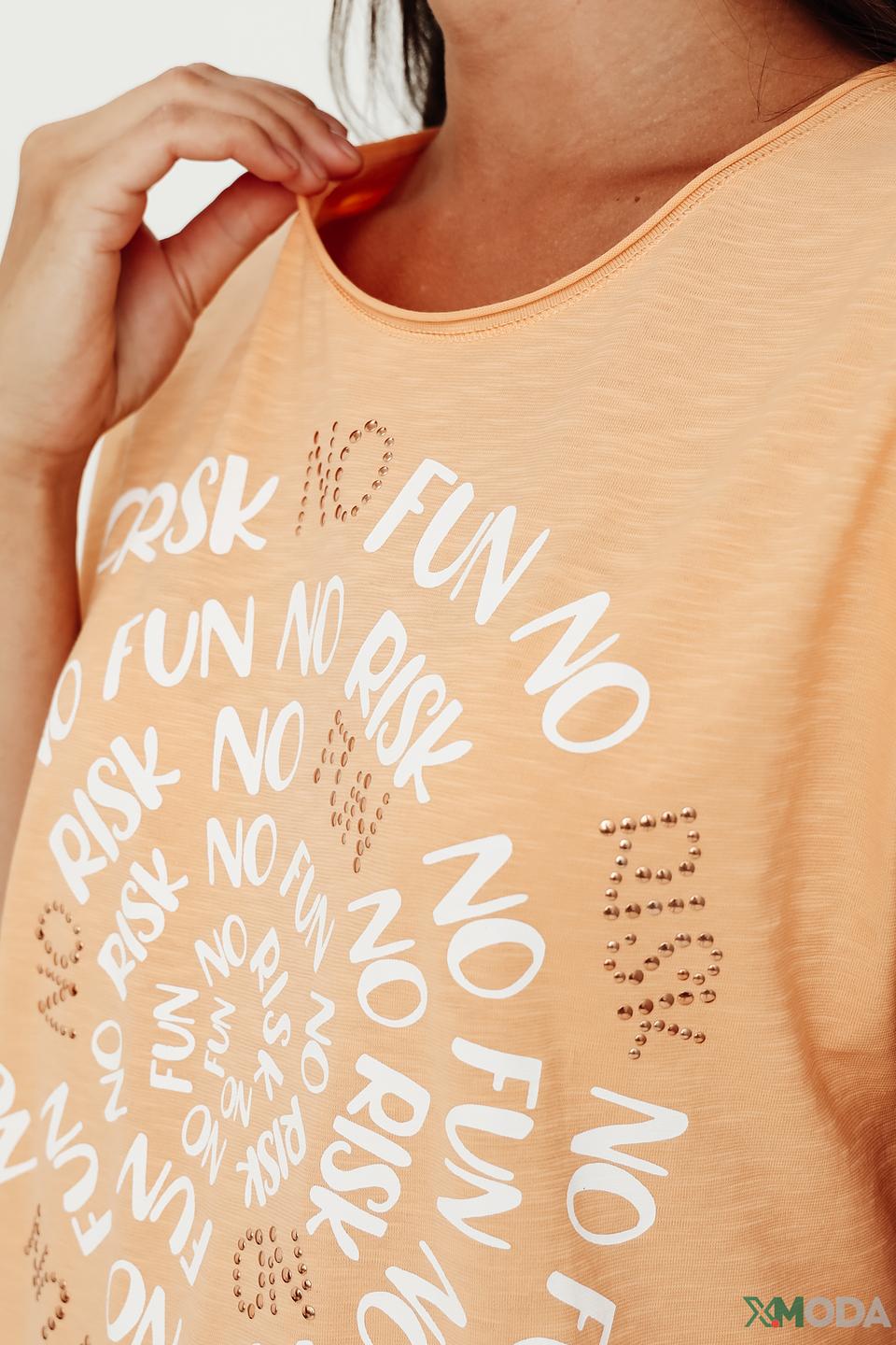 Футболка Bianca с принтом персиковый