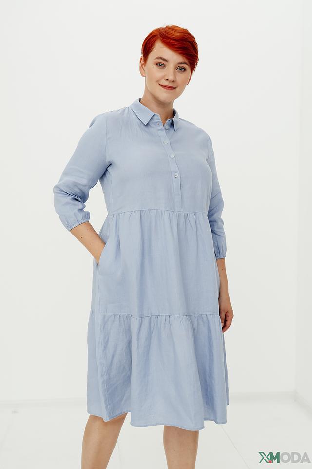 Платье Lebek льняное голубое