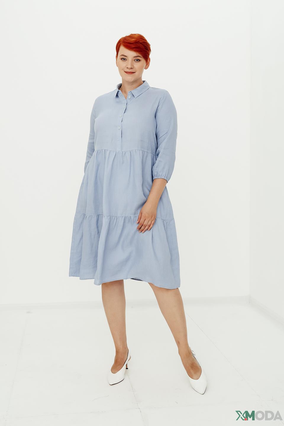 Платье Lebek льняное голубое