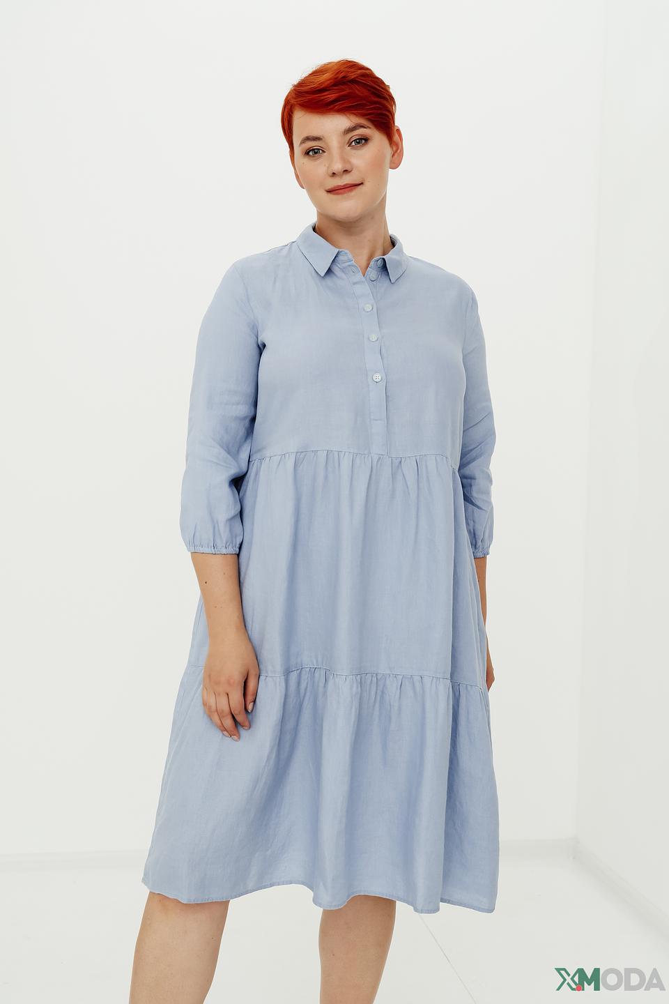 Платье Lebek льняное голубое