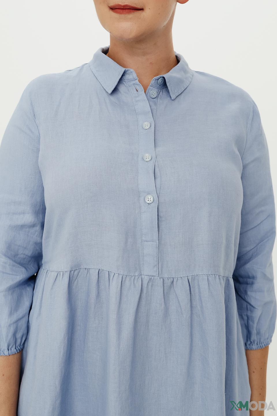 Платье Lebek льняное голубое