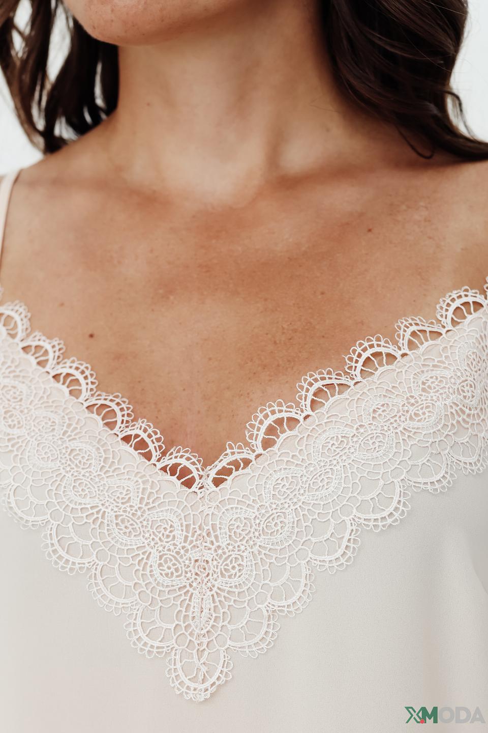 Топ Marc Cain с кружевом бежевый