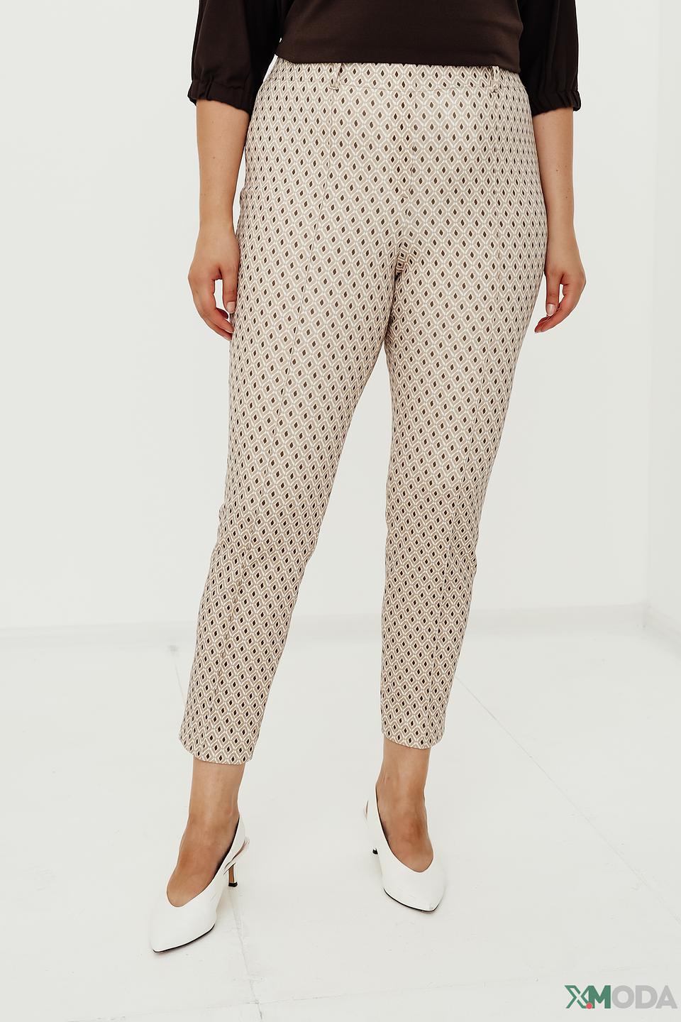 Брюки Bianca с принтом бежевые