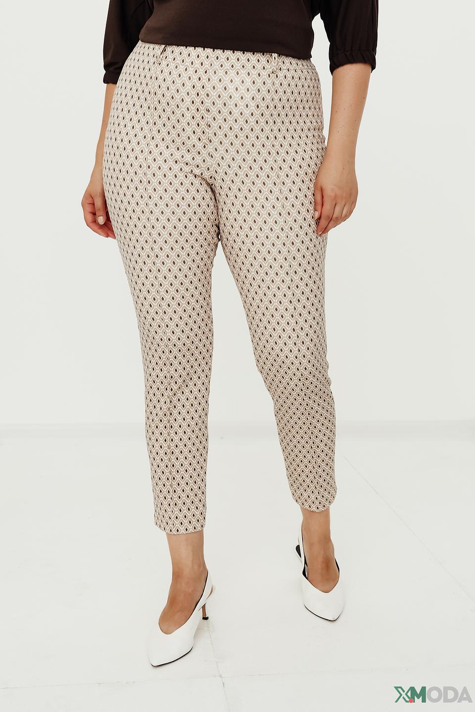 Брюки Bianca с принтом бежевые