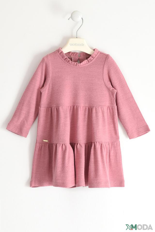 Платье Sarabanda с оборками пудрово-розовое