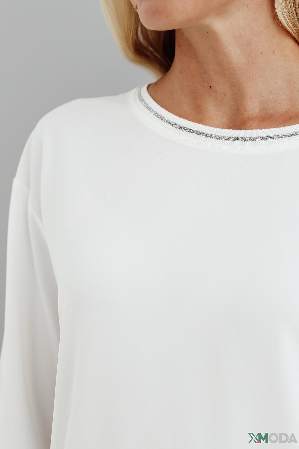 Пуловер Pezzo белый с полоской