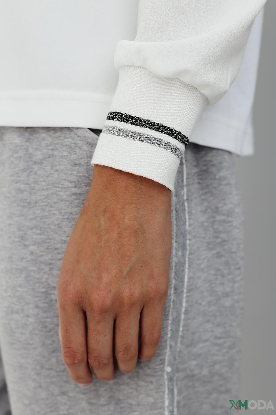 Пуловер Pezzo белый с полоской