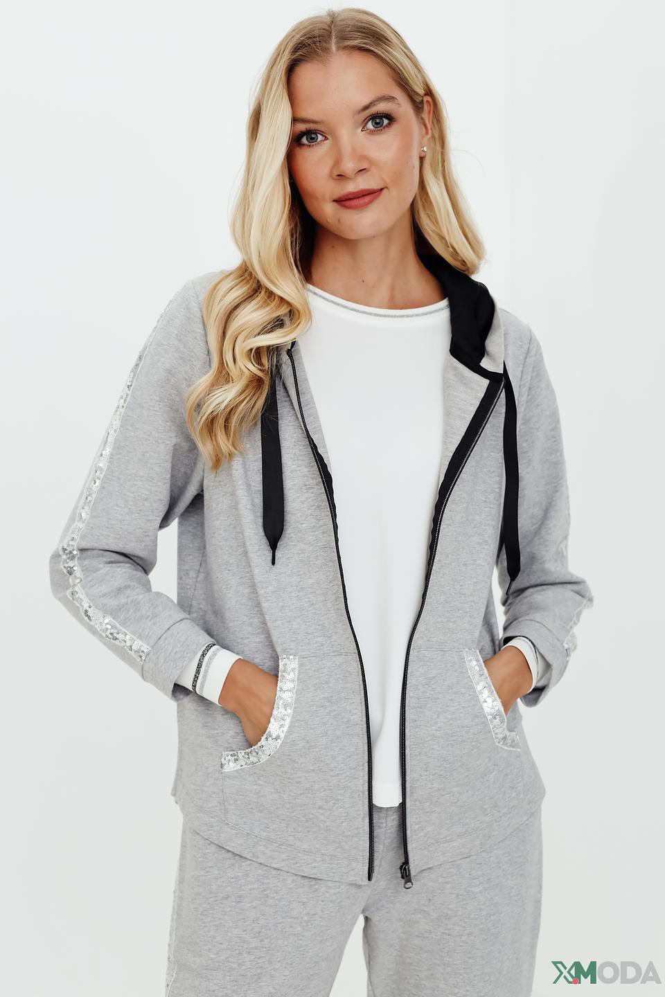 Жакет Pezzo с пайетками серый