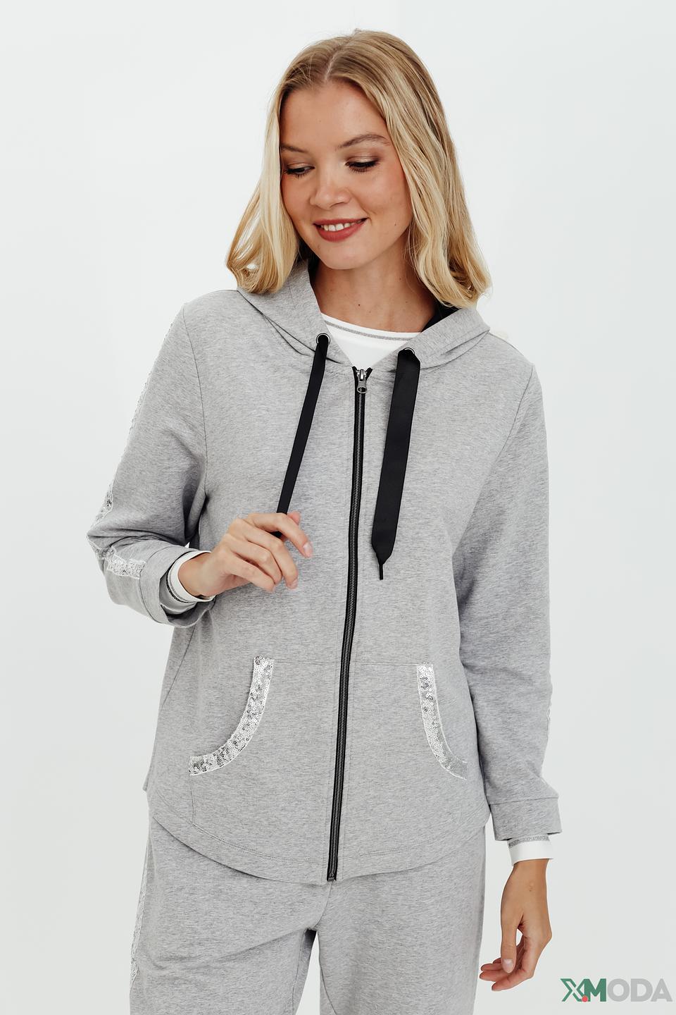 Жакет Pezzo с пайетками серый