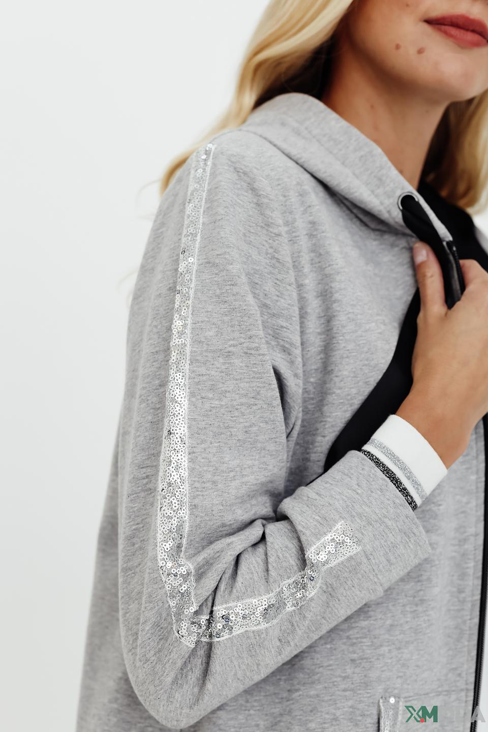 Жакет Pezzo с пайетками серый