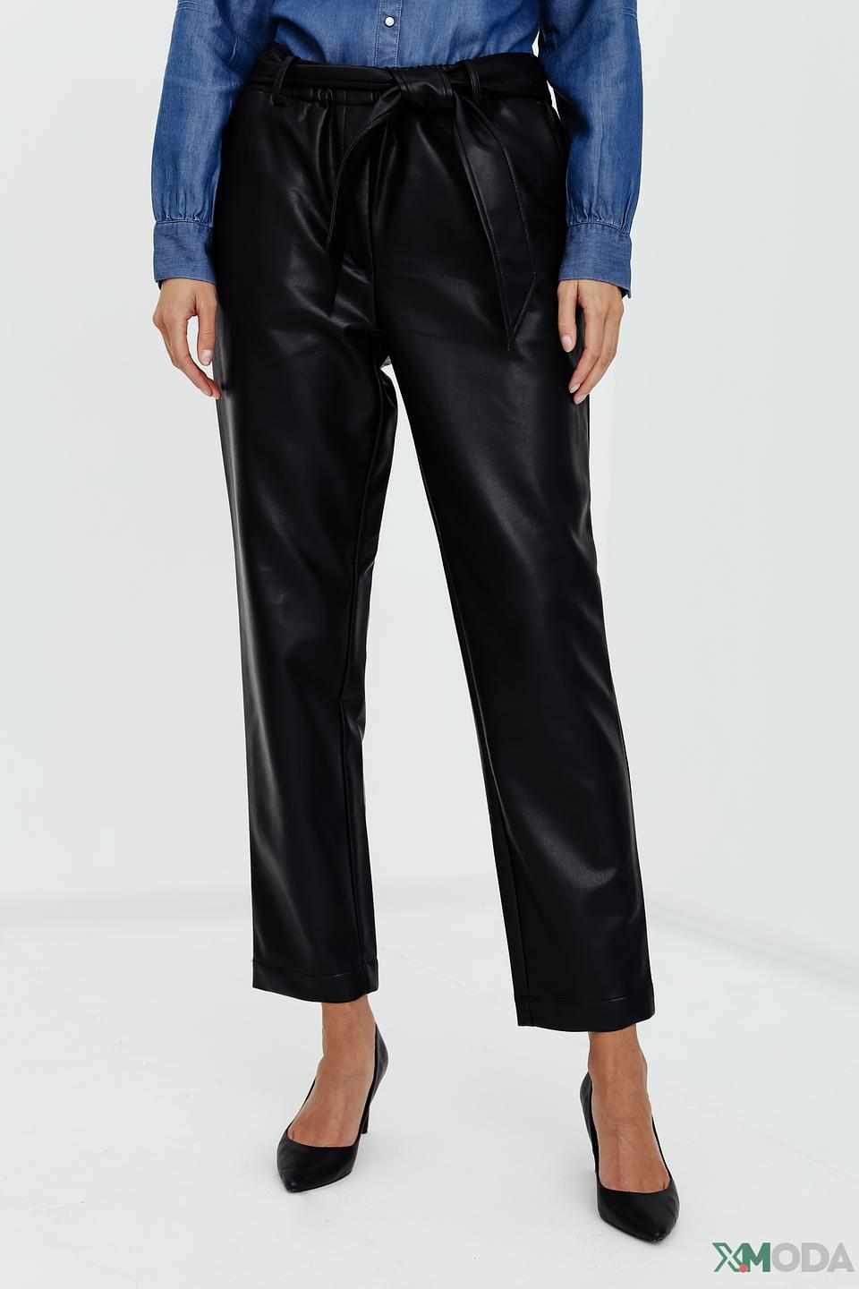 Брюки кожа Pezzo чёрные