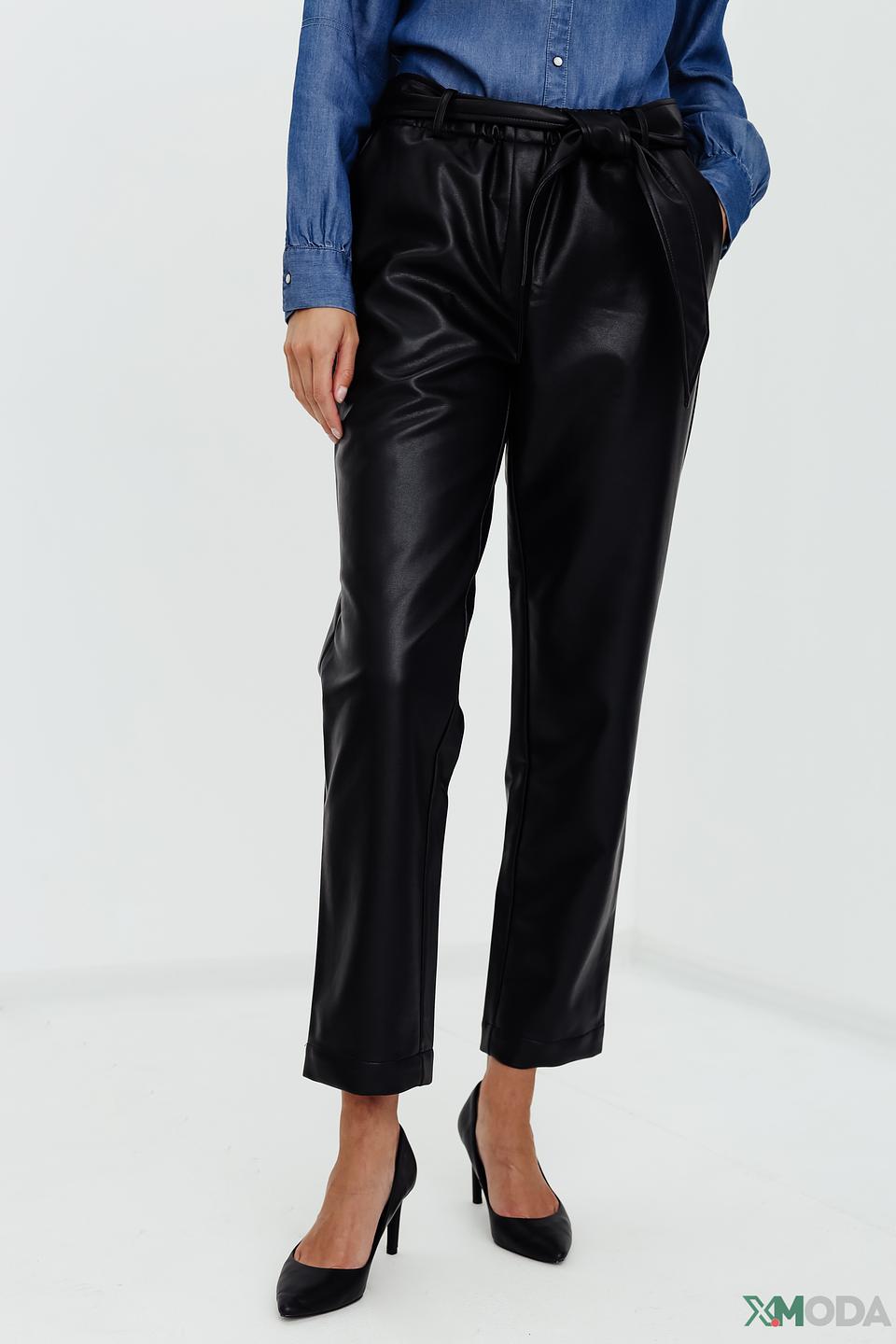 Брюки кожа Pezzo чёрные