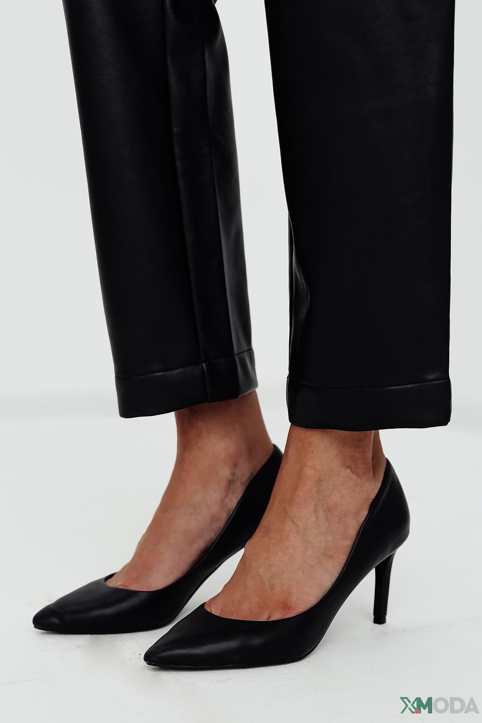 Брюки кожа Pezzo чёрные