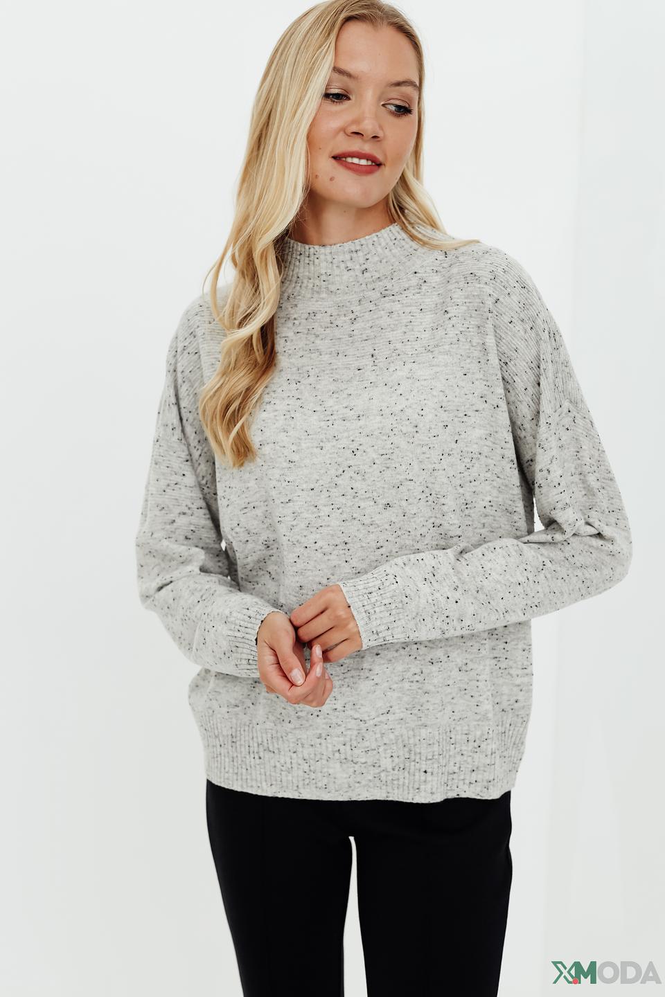 Пуловер Pezzo меланж с горлом