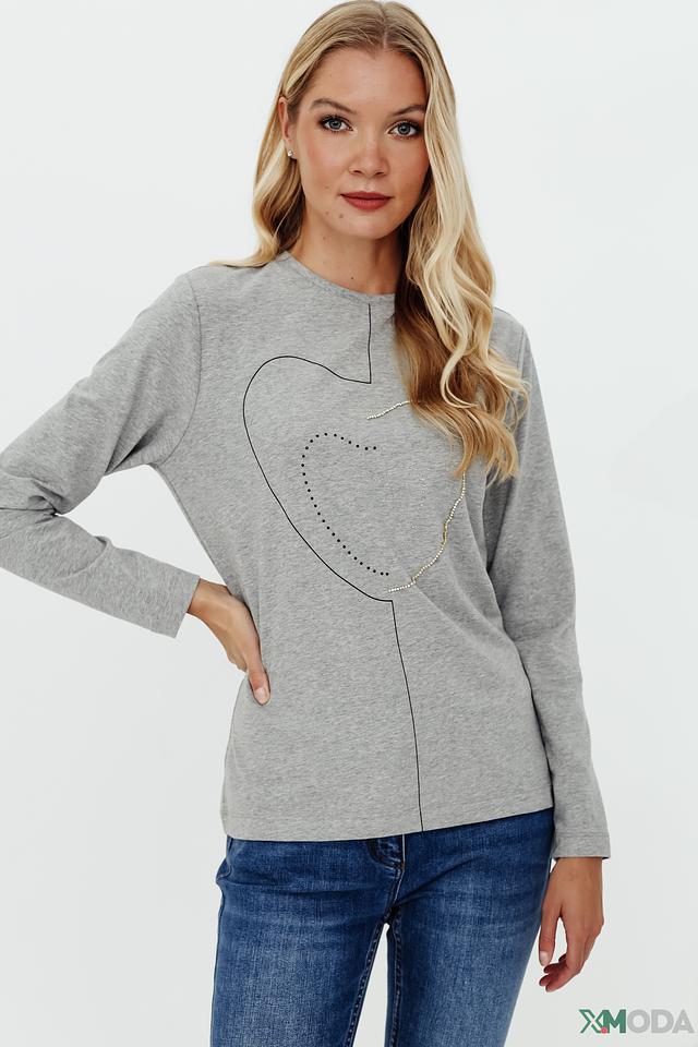 Лонгслив Pezzo с сердцем серый
