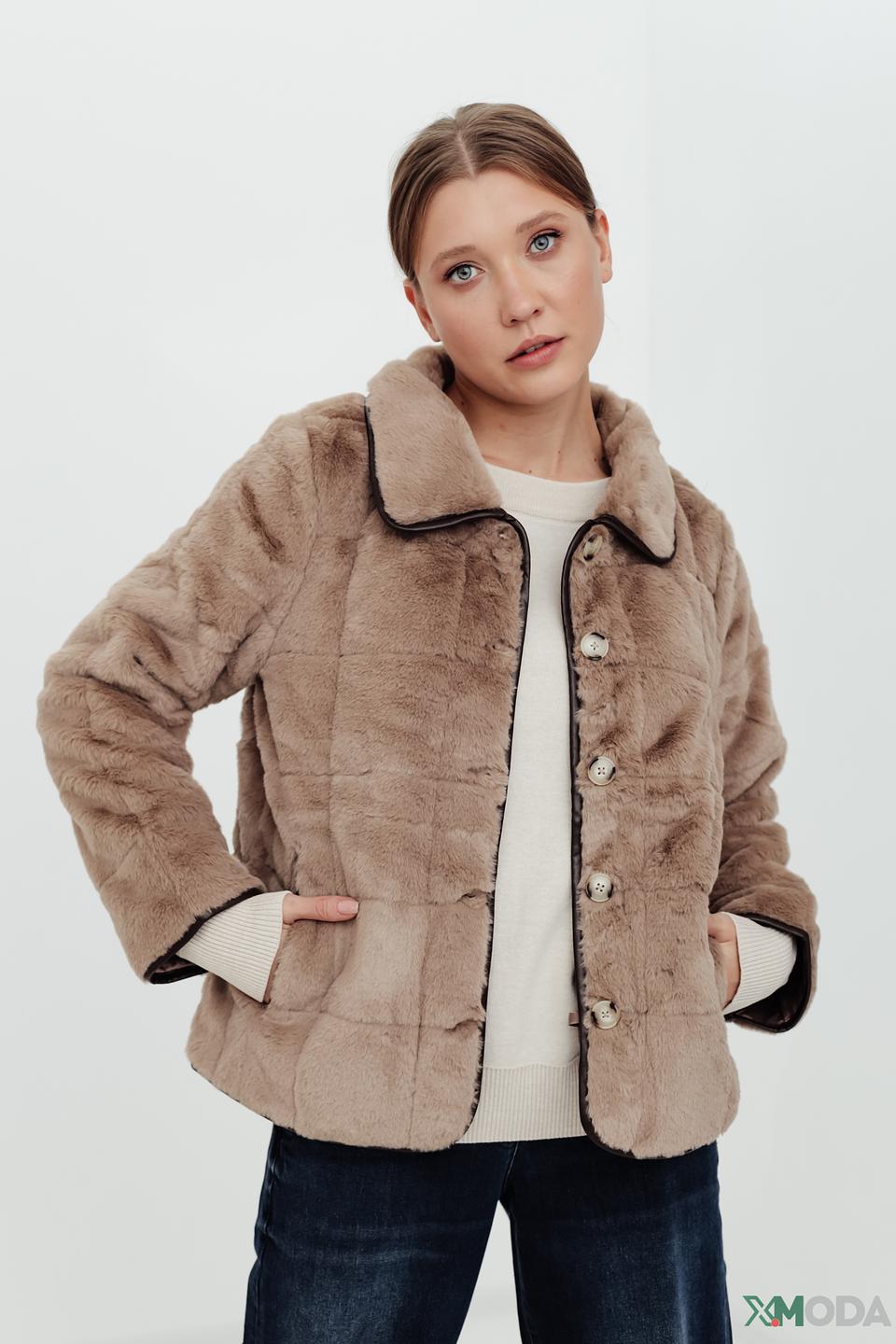 Куртка Pezzo искусственный мех бежевая