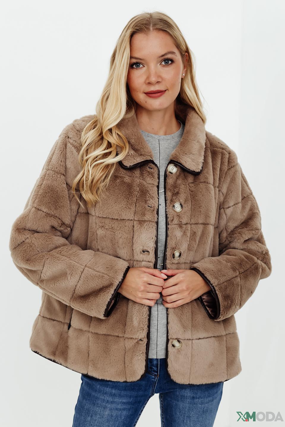 Куртка Pezzo искусственный мех бежевая