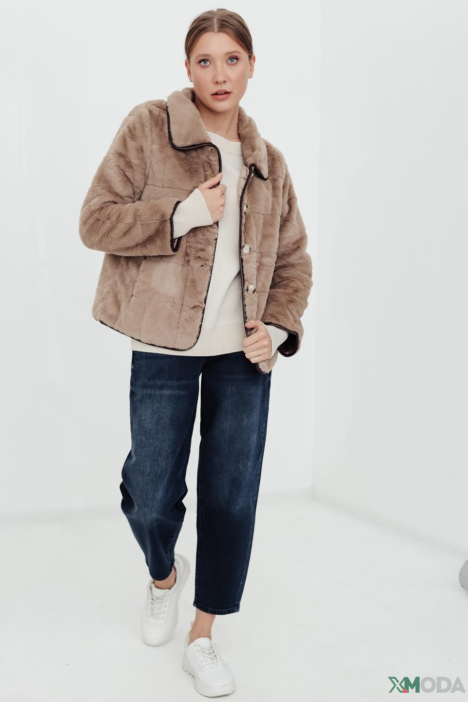 Куртка Pezzo искусственный мех бежевая