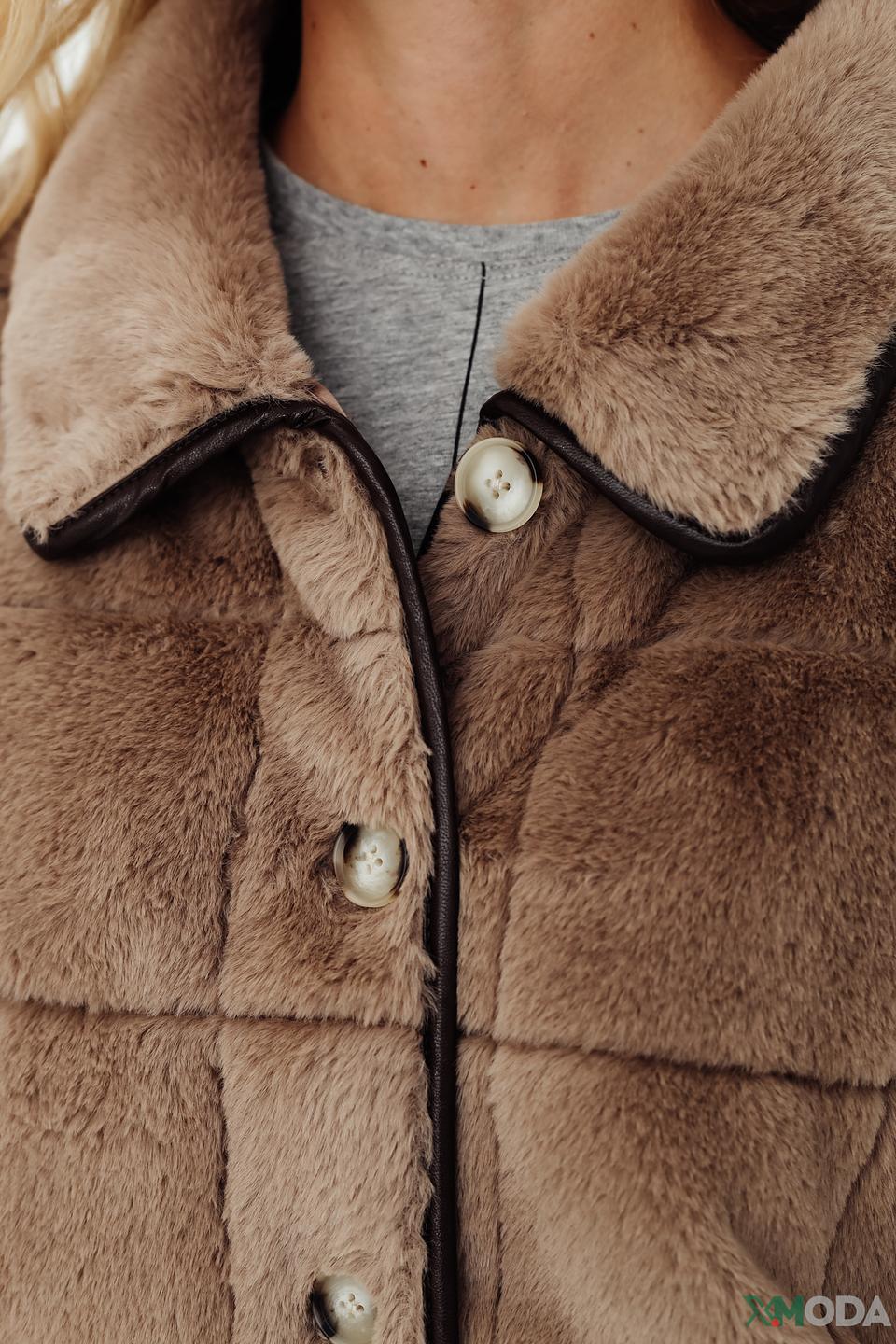 Куртка Pezzo искусственный мех бежевая